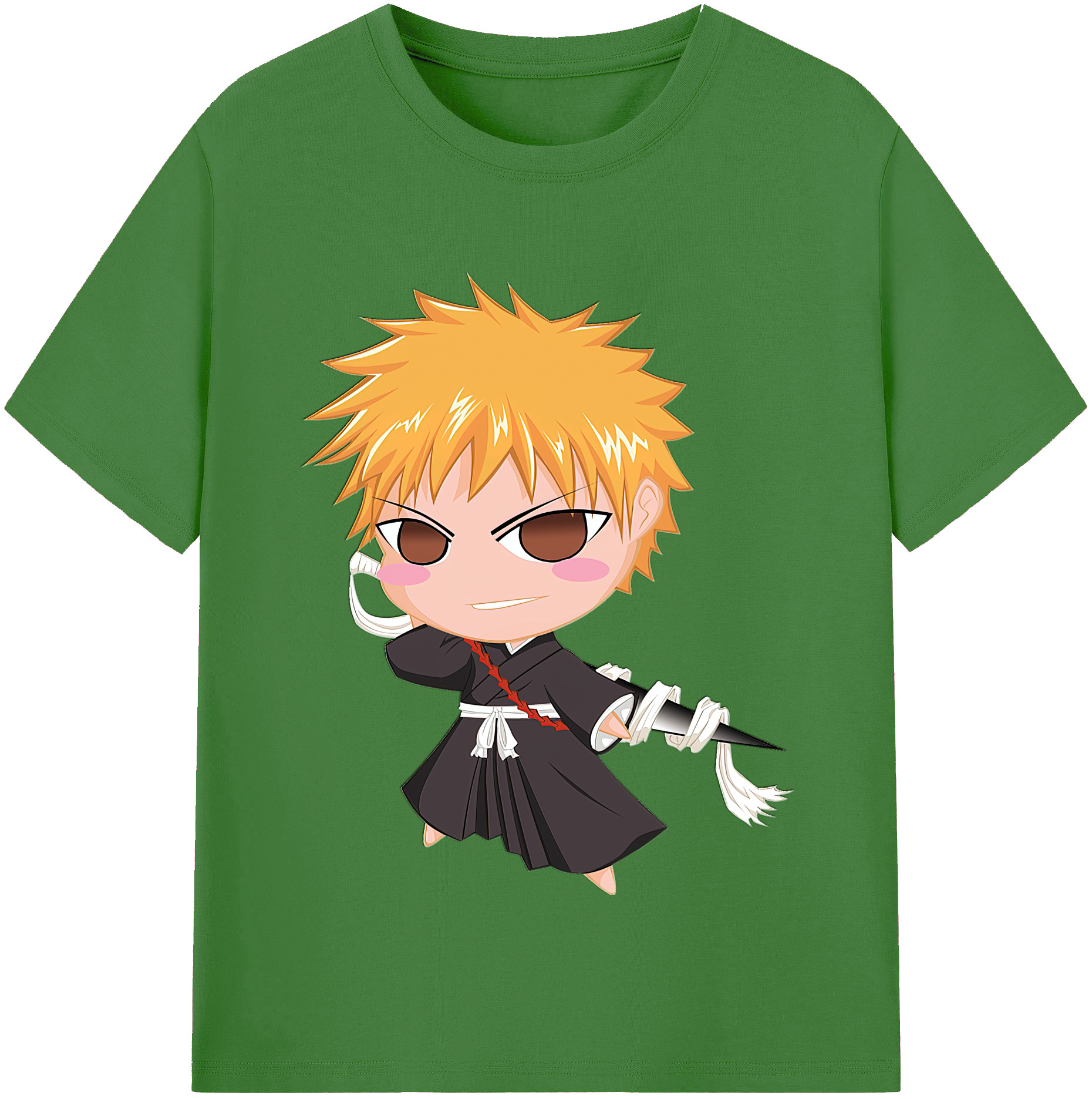 （画像用） ブリーチ 黒崎一護（くろさき いちご）BLEACH Kurosaki Ichigo レディースカジュアルプリントTシャツ（綿100％）